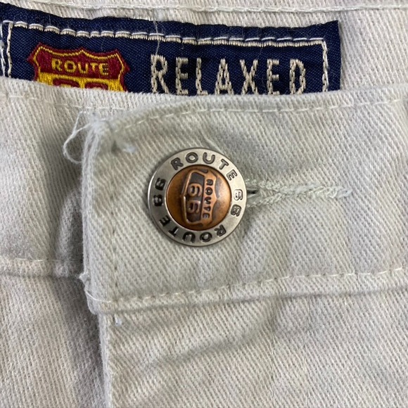 SOLD- Route 66 Jeans Mens 32x32 Ivory Denim Relaxed Straight Fit Pant Vintage - Picture 3 of 16